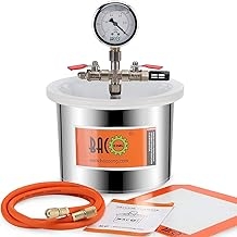 BACOENG 1.5 Gallon Stainless Steel Vacuum Chamber Kit for Degassing Resin, Silicone and Epoxies