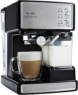 Mr. Coffee Espresso and Cappuccino Machine, Programmable Coffee Maker with Automatic Milk Frother and 15-Bar Pump, Stainless Steel