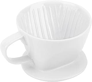 segarty-2-pour-over-coffee-maker-single-cup-white-ceramic-coffee-dripper-1-set-size-no2-reusable-filter-cone-drip-holder-slow-brewer-with-3-holes-flat-bottom-for-travel-camping-office-home