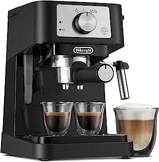 delonghi-stilosa-manual-espresso-machine-latte-cappuccino-maker-15-bar-pump-pressure-milk-frother-steam-wand-black-stainless-ec260bk-135-x-807-x-1122-inches